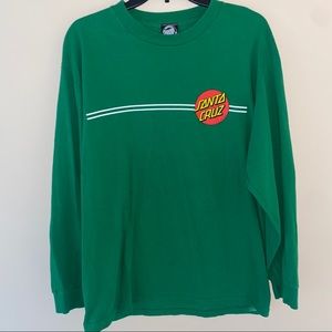 Mens Green Santa Cruz Long Sleeve Skate Clothing Large Size